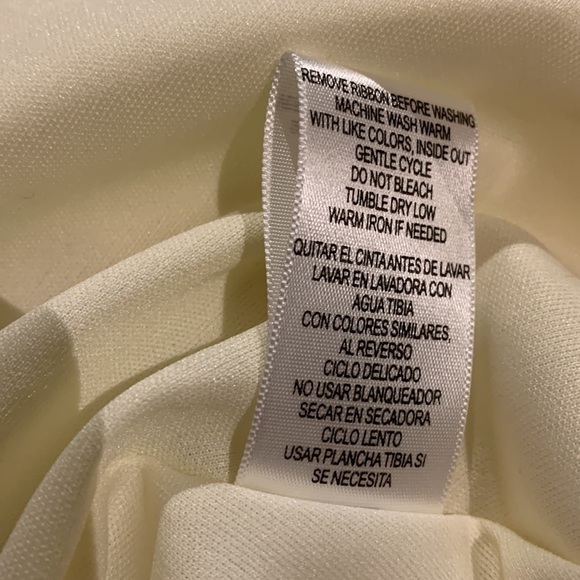 Gabby Skye Fit-N-Flare Midi Dress Off White Floral Yellow Roses 50's Style Gown - Picture 10 of 12